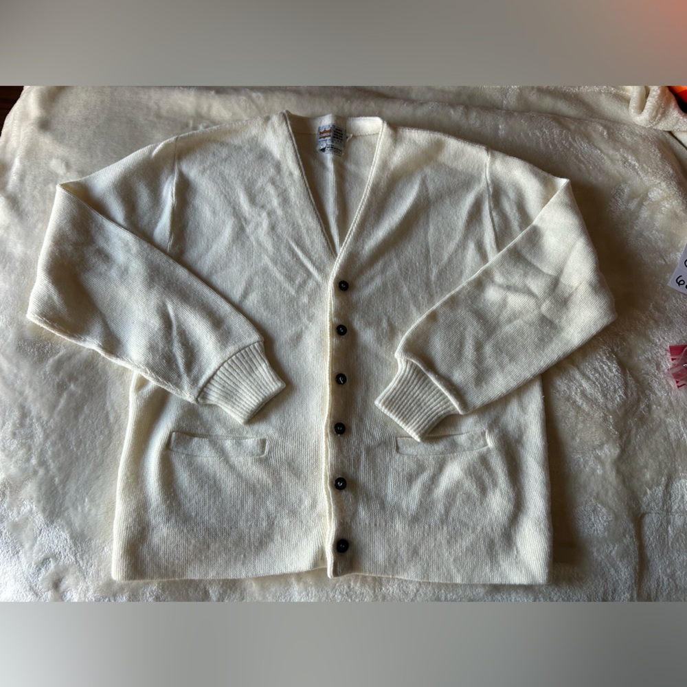 Grant crest Vintage 100% virgin orlon acrylic woman sweater/cardigan size XL